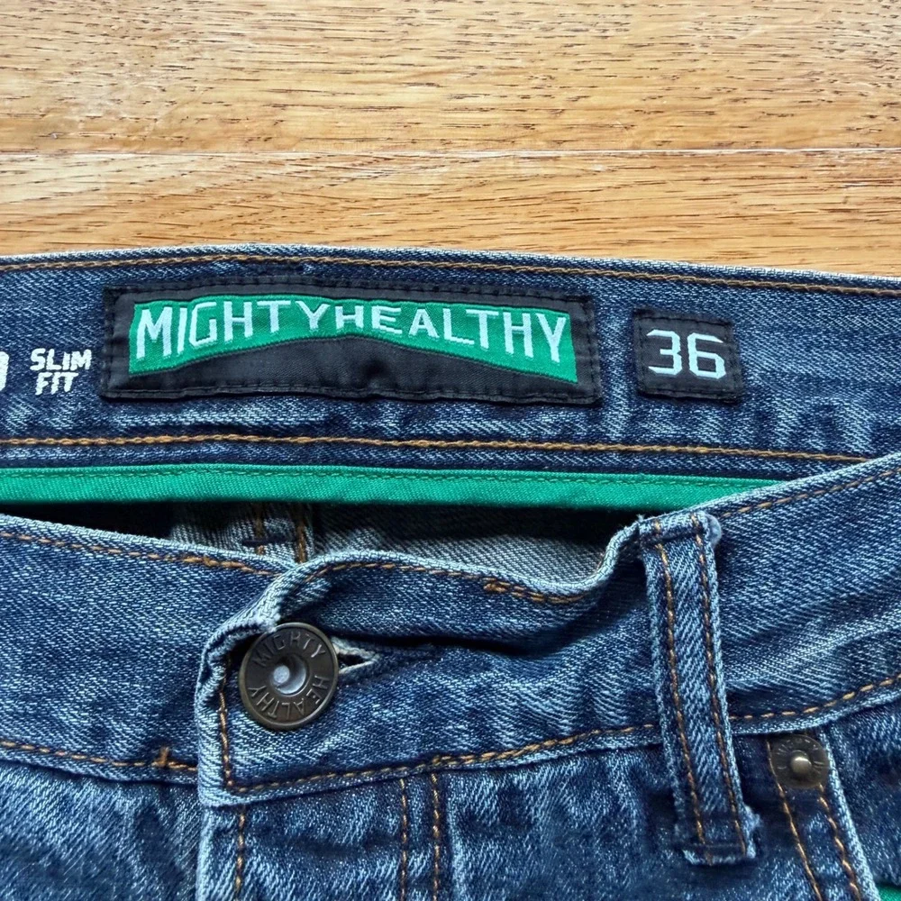 Mighty Healthy Leonard Slim Fit Jeans Mens 36 Blue Medium Wash Streetwear Denim